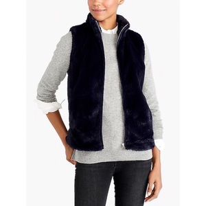 J. Crew Factory Navy Blue Faux Vest